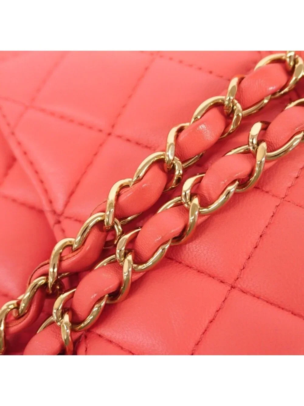 Chanel Shoulder Bag Mini Quilted Lambskin Pink Champagne Gold